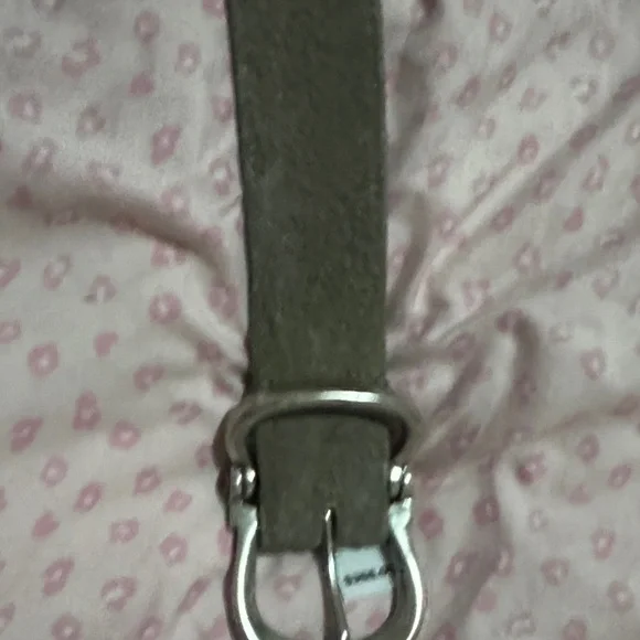 John Varvatos Fossil Grey Leather Belt